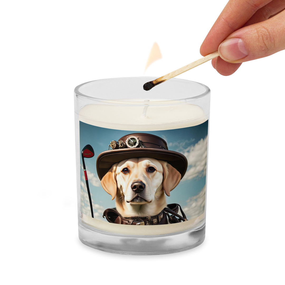 Glass jar soy wax candle-Labrador Retriever Golfer V20