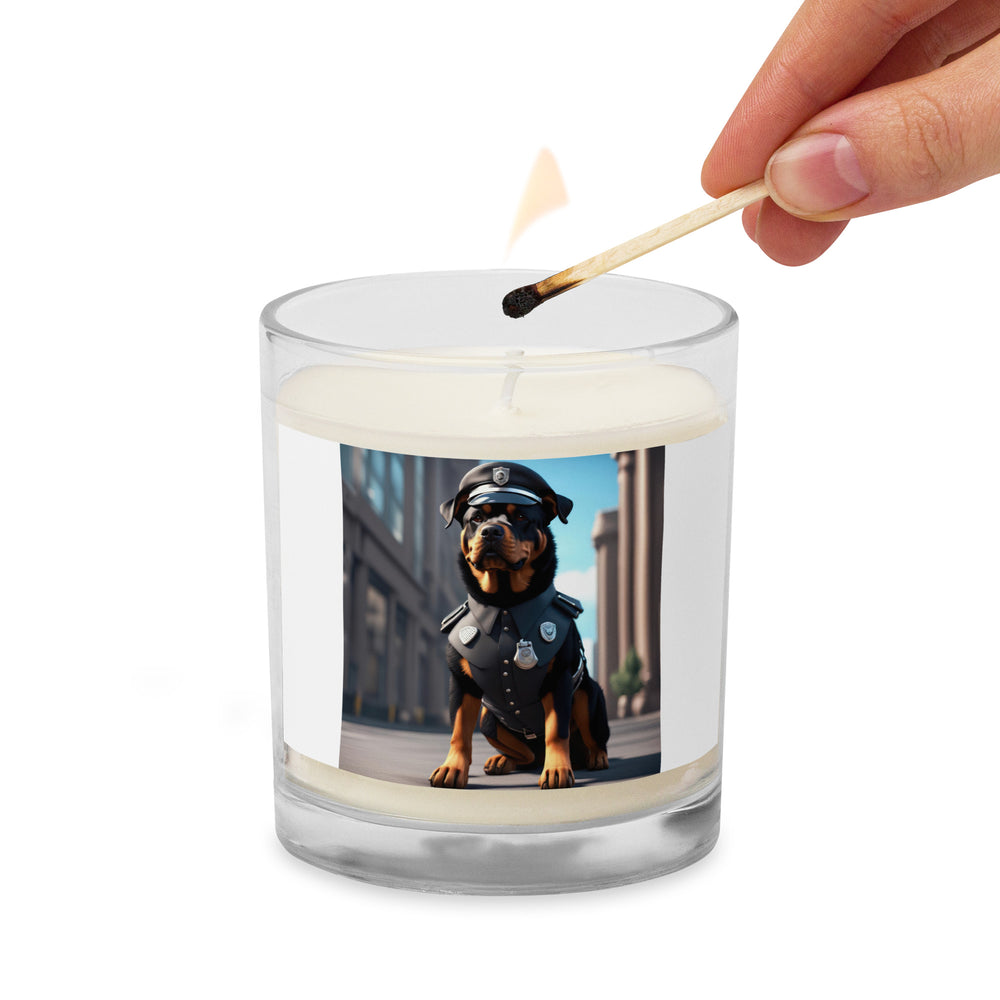 Rottweiler- Glass jar soy wax candle v3