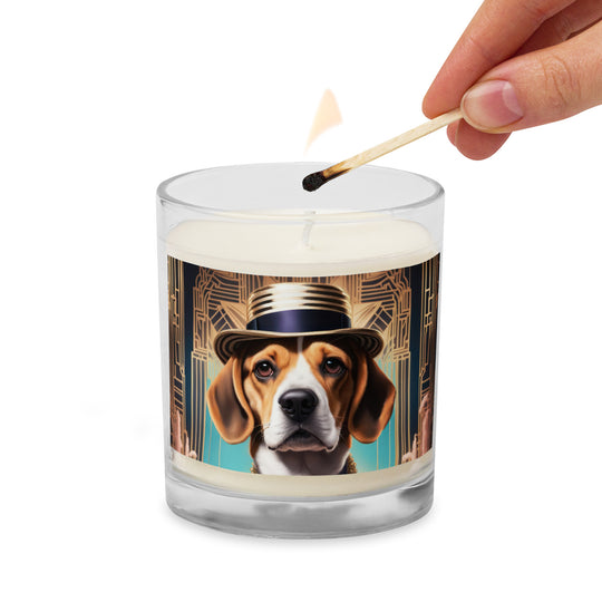 Beagle- Glass jar soy wax candle v2