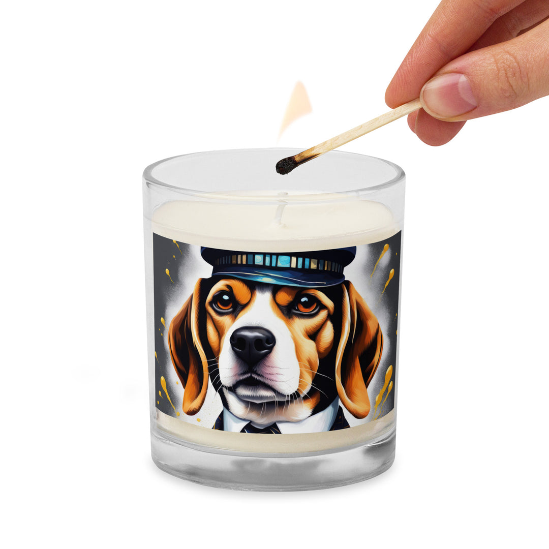 Beagle- Glass jar soy wax candle v5