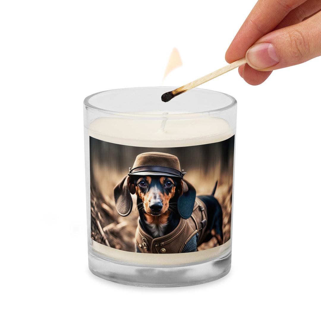 Dachshund- Glass jar soy wax candle v5