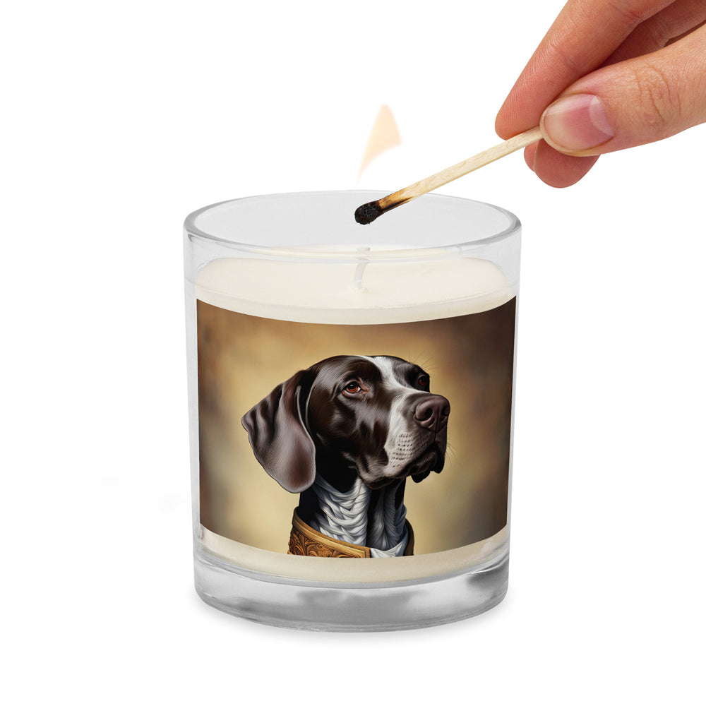 German Shorthaired Pointer- Glass jar soy wax candle v2