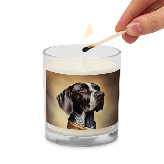 German Shorthaired Pointer- Glass jar soy wax candle v2