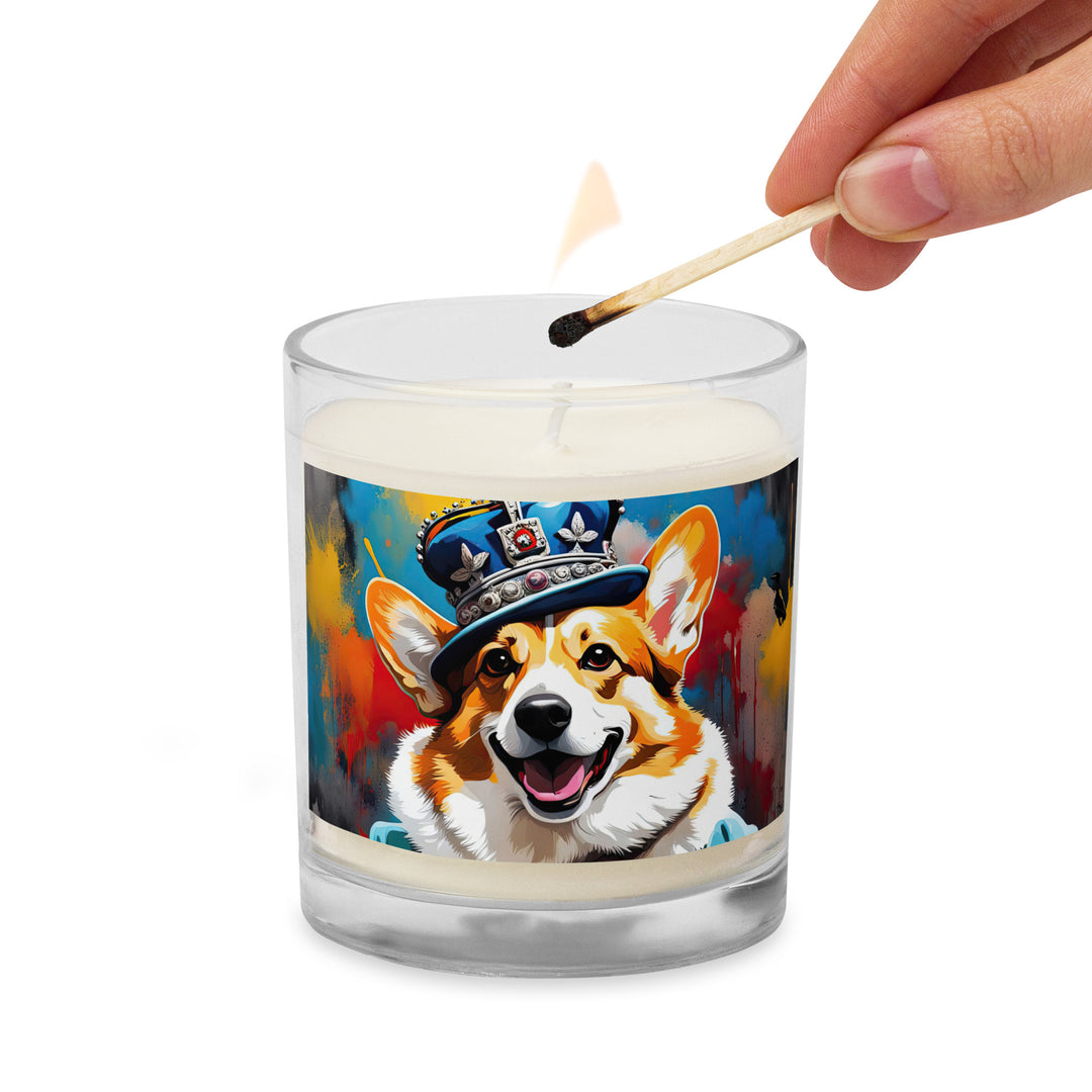 Pembroke Welsh Corgi- Glass jar soy wax candle v2