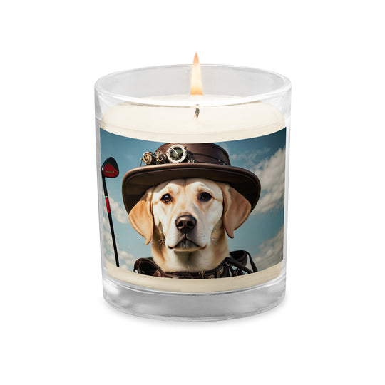 Glass jar soy wax candle-Labrador Retriever Golfer V20