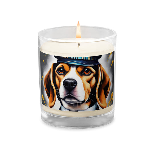 Beagle- Glass jar soy wax candle v5