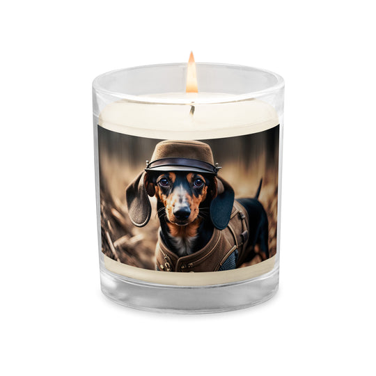 Dachshund- Glass jar soy wax candle v5