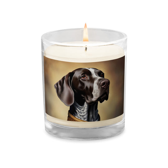 German Shorthaired Pointer- Glass jar soy wax candle v2