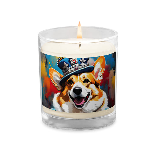Pembroke Welsh Corgi- Glass jar soy wax candle v2