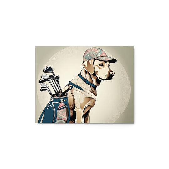 Metal prints-Labrador Retriever Golfer