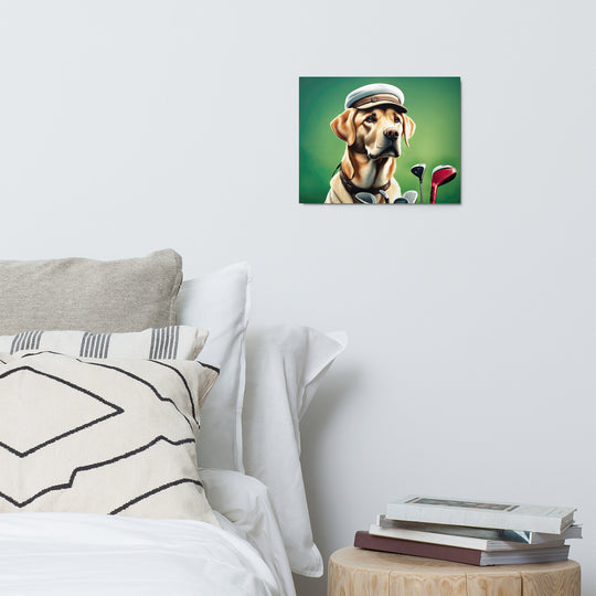 Metal prints-Labrador Retriever Golfer V3