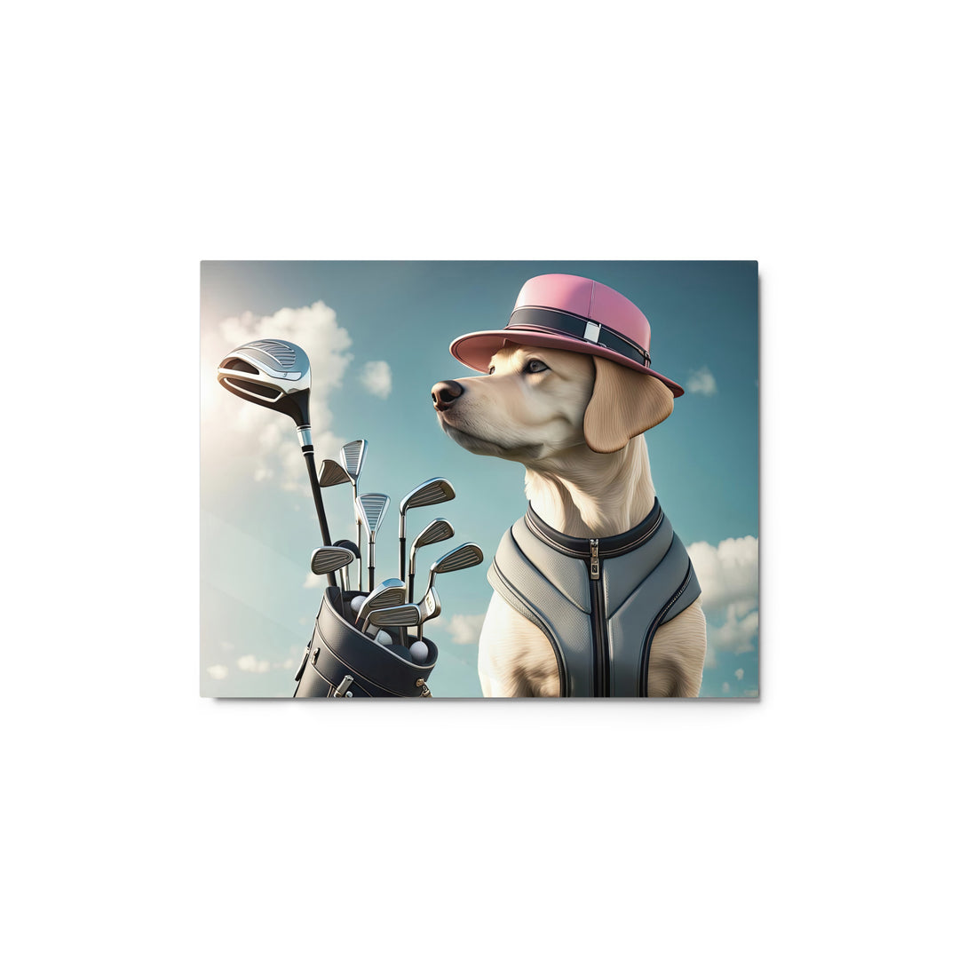 Metal prints-Labrador Retriever Golfer V4