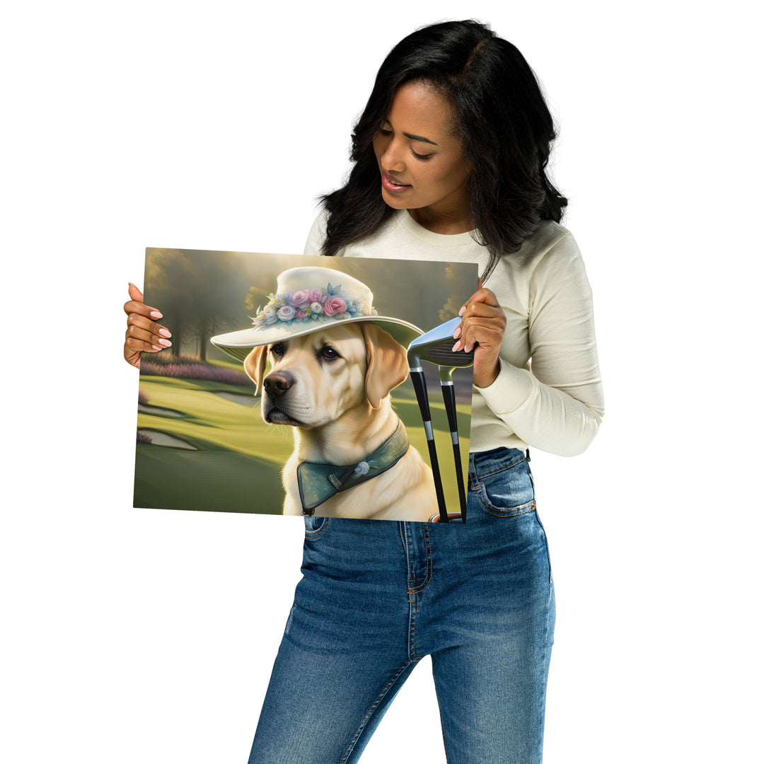 Metal prints-Labrador Retriever Golfer V5