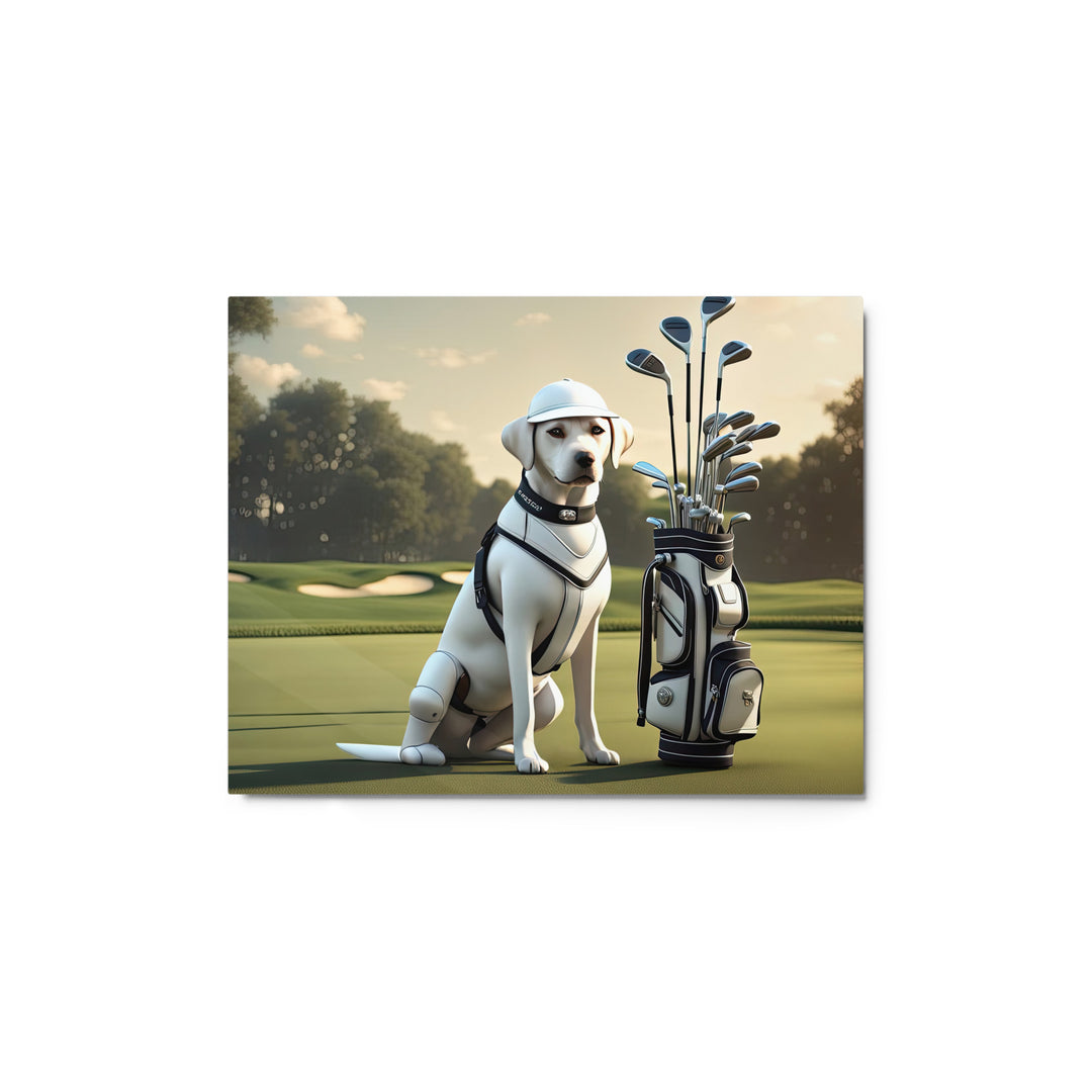 Metal prints-Labrador Retriever Golfer V6