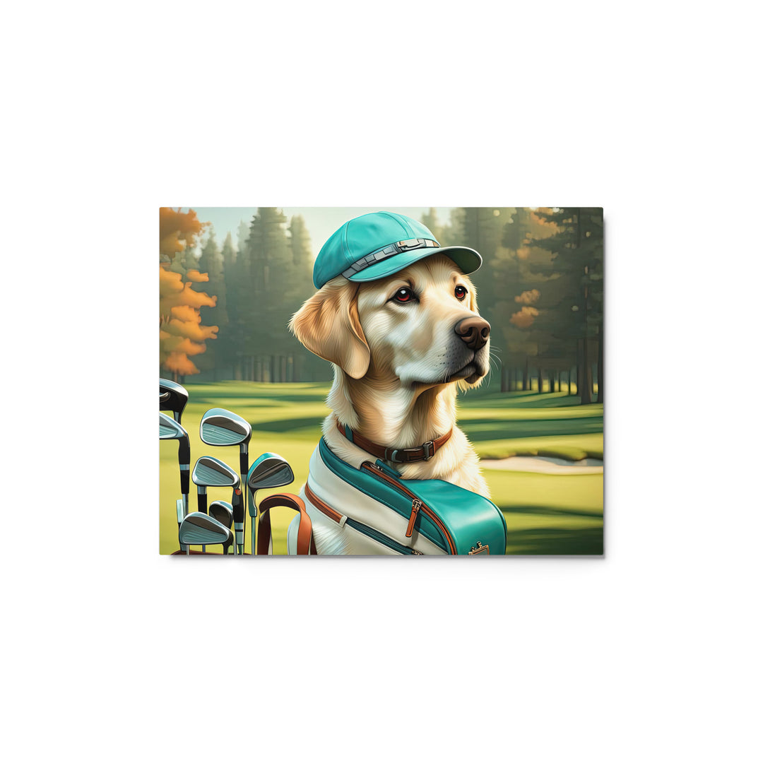 Metal prints-Labrador Retriever Golfer V10