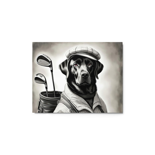 Metal prints-Labrador Retriever Golfer V11