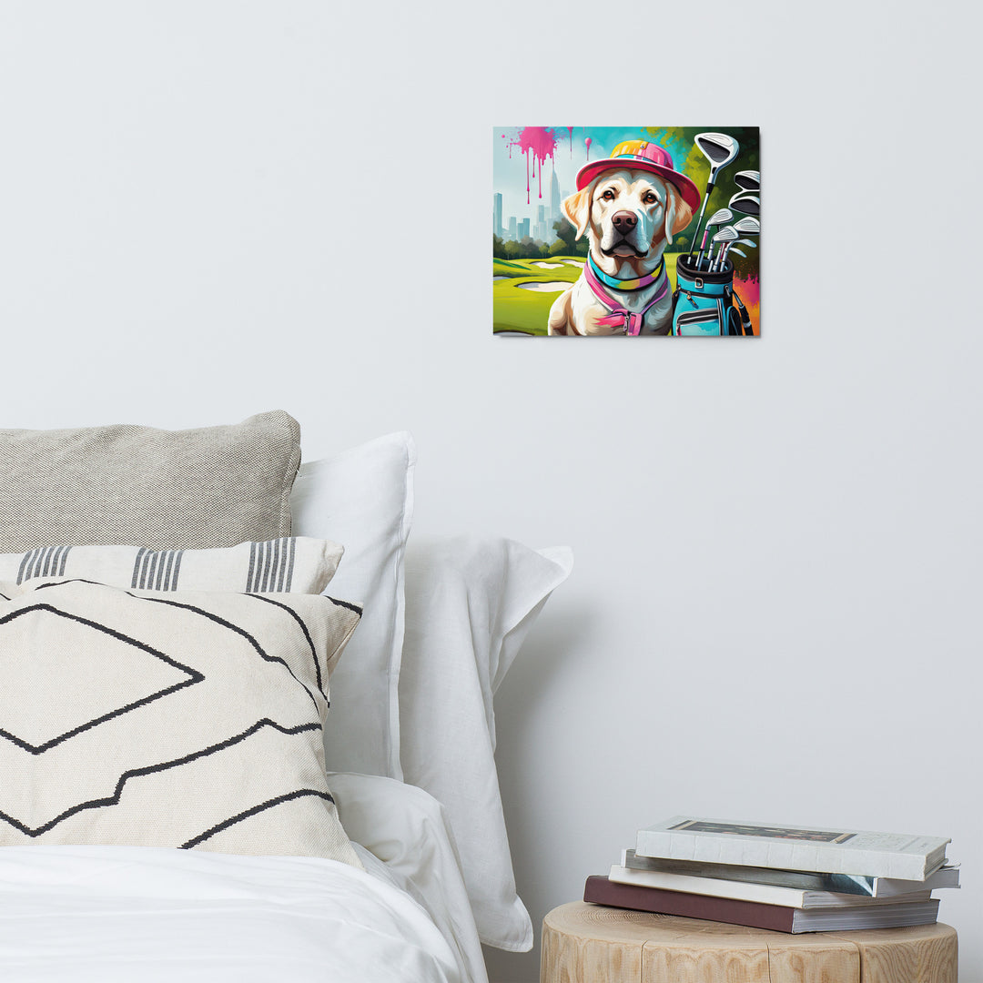 Metal prints-Labrador Retriever Golfer V15