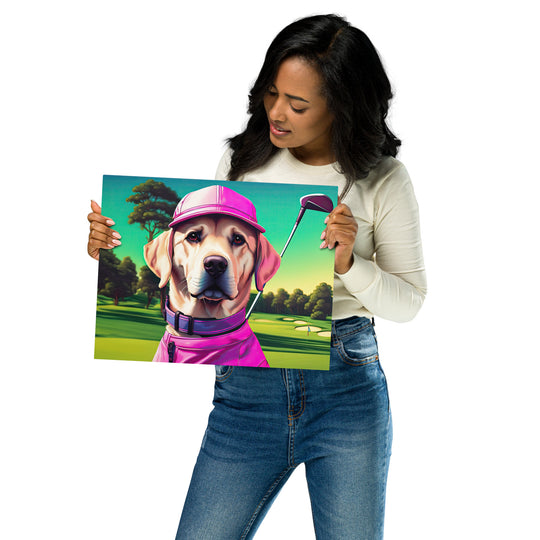 Metal prints-Labrador Retriever Golfer V16