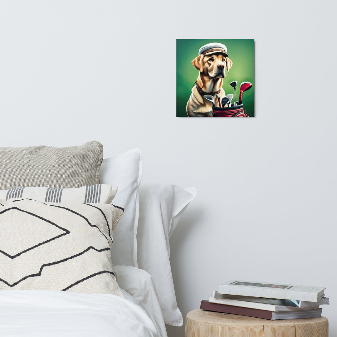 Metal prints-Labrador Retriever Golfer V3