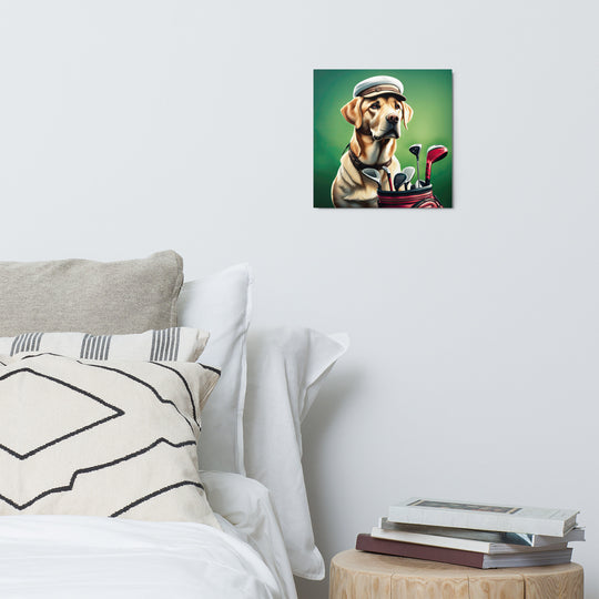 Metal prints-Labrador Retriever Golfer V3