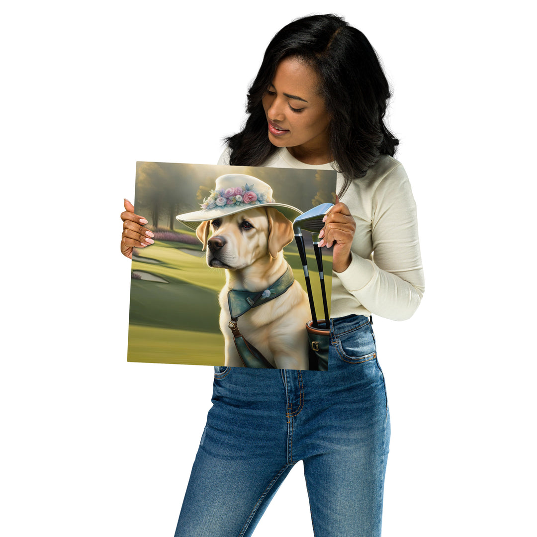 Metal prints-Labrador Retriever Golfer V5