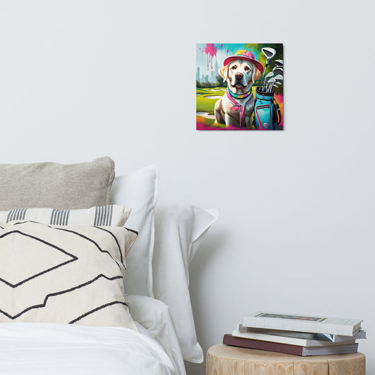 Metal prints-Labrador Retriever Golfer V15