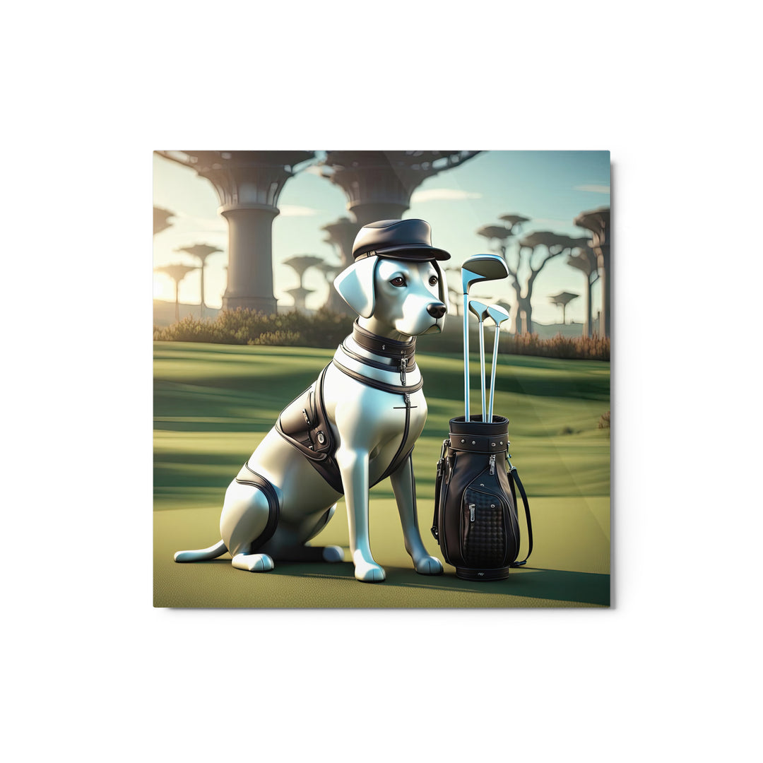 Metal prints-Labrador Retriever Golfer V18