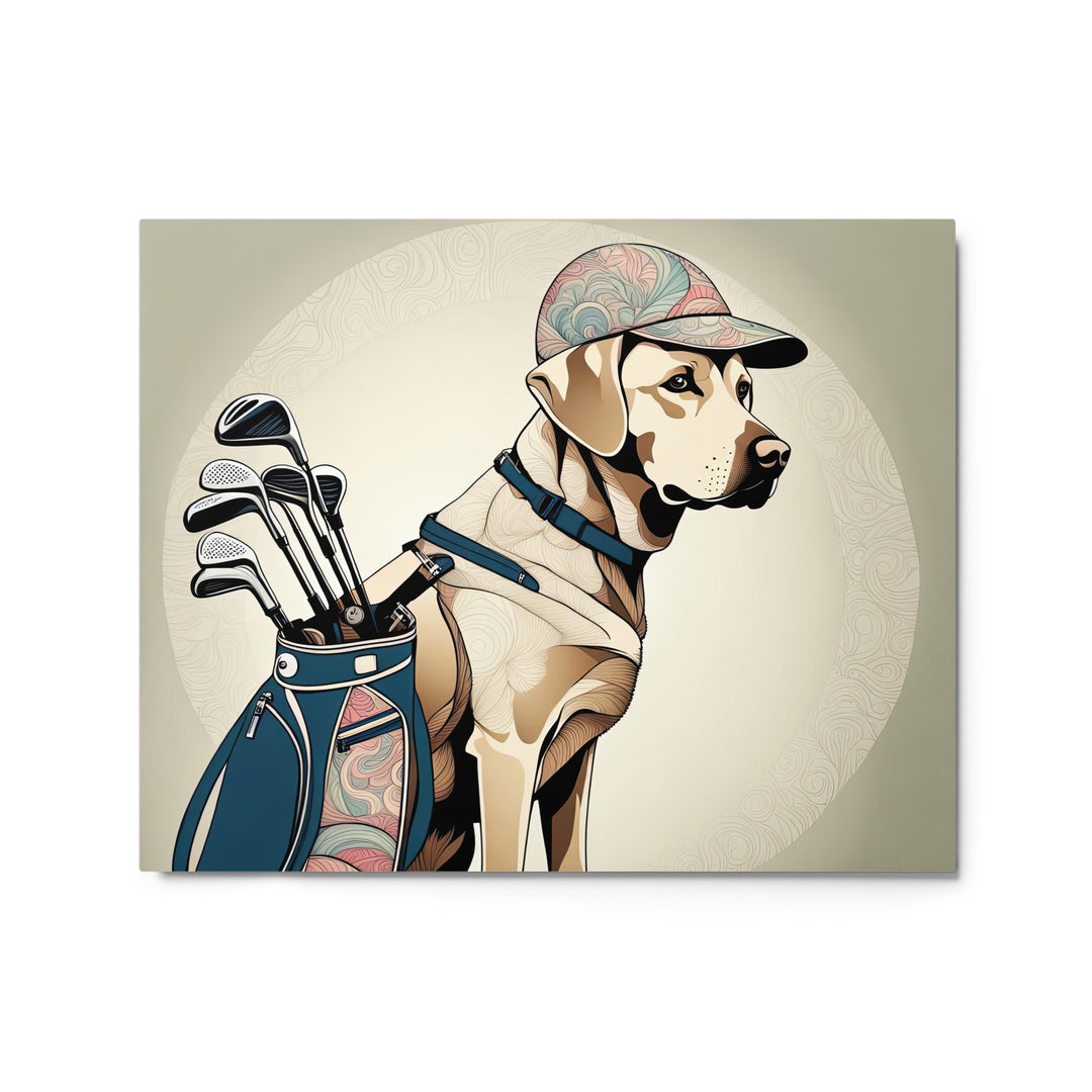 Metal prints-Labrador Retriever Golfer