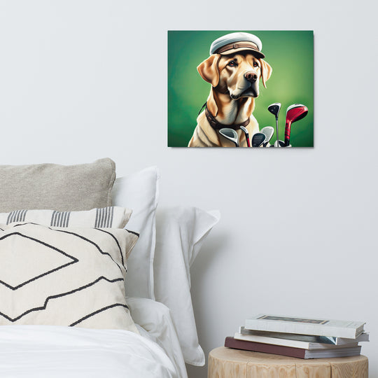 Metal prints-Labrador Retriever Golfer V3