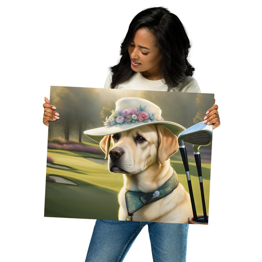 Metal prints-Labrador Retriever Golfer V5