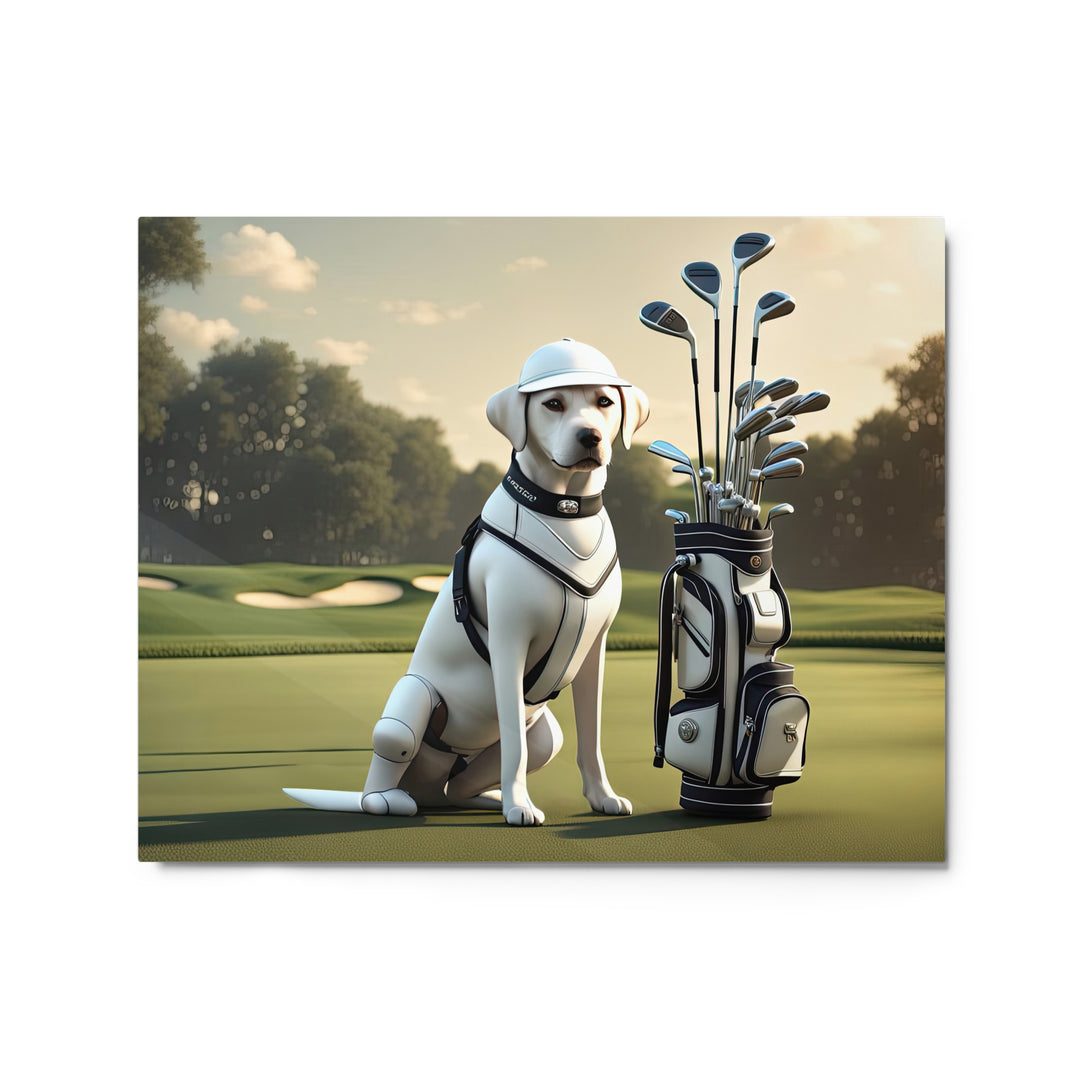 Metal prints-Labrador Retriever Golfer V6