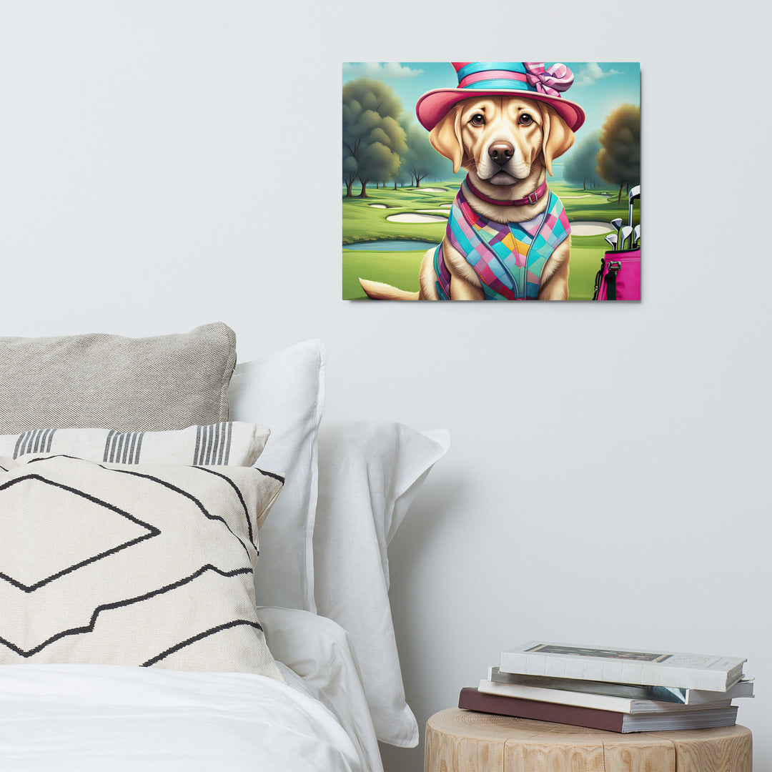 Metal prints-Labrador Retriever Golfer V9