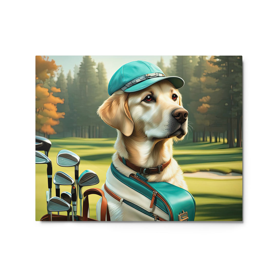 Metal prints-Labrador Retriever Golfer V10