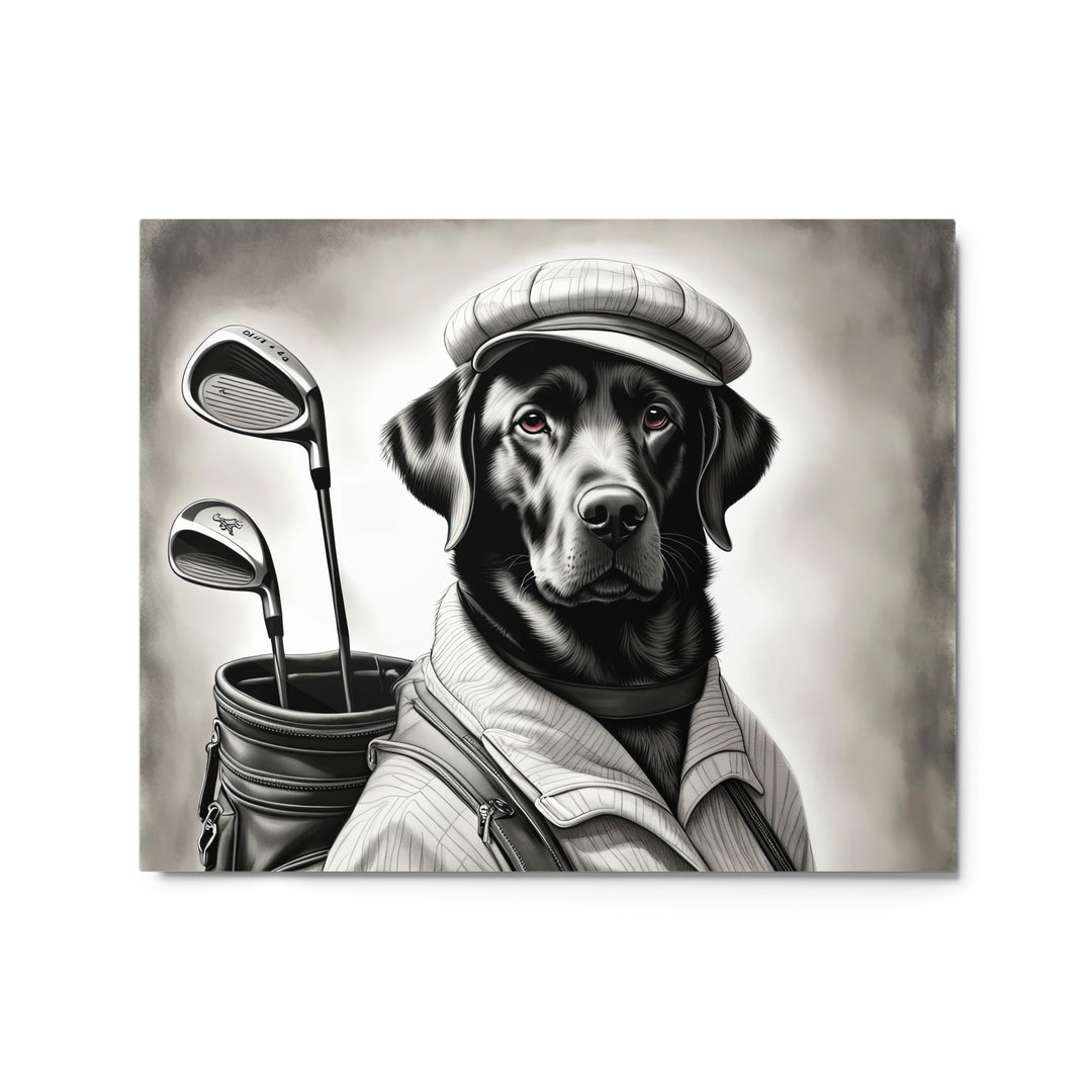 Metal prints-Labrador Retriever Golfer V11