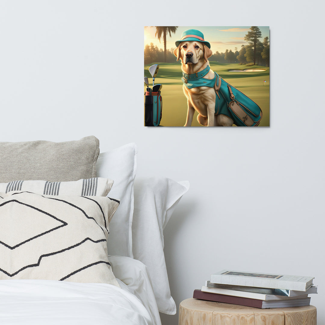 Metal prints-Labrador Retriever Golfer V12