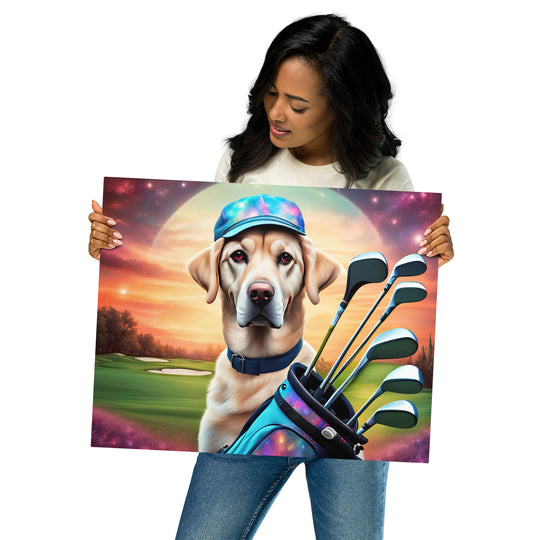 Metal prints-Labrador Retriever Golfer V13