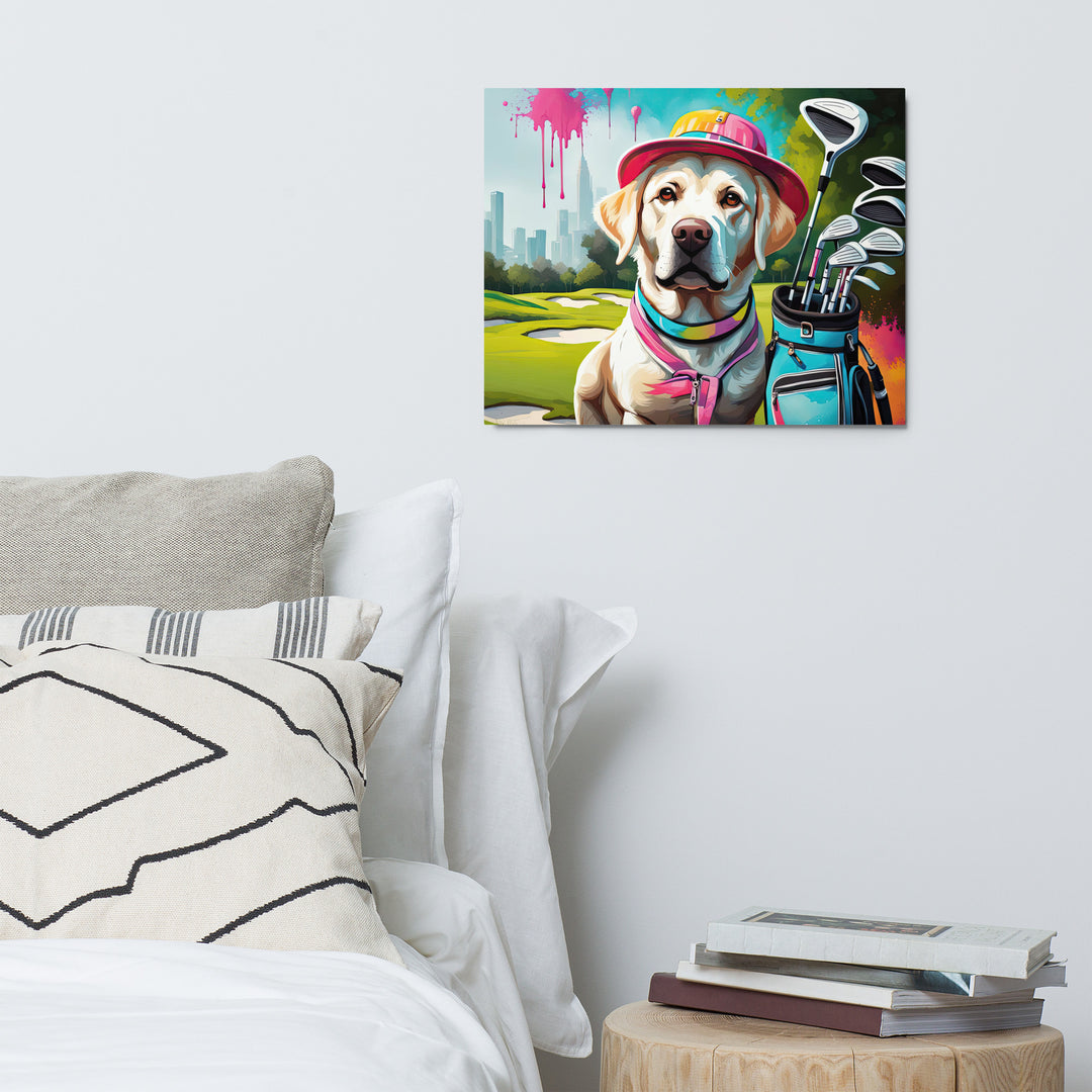 Metal prints-Labrador Retriever Golfer V15