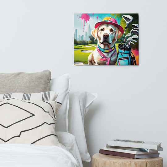 Metal prints-Labrador Retriever Golfer V15