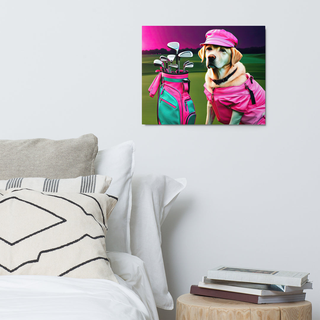 Metal prints-Labrador Retriever Golfer V17