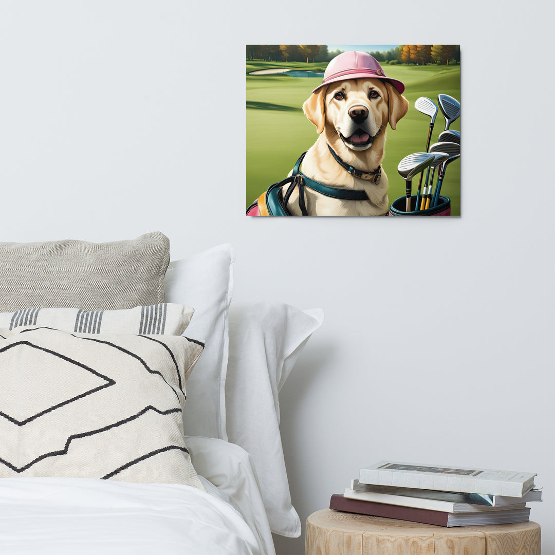 Metal prints-Labrador Retriever Golfer V19