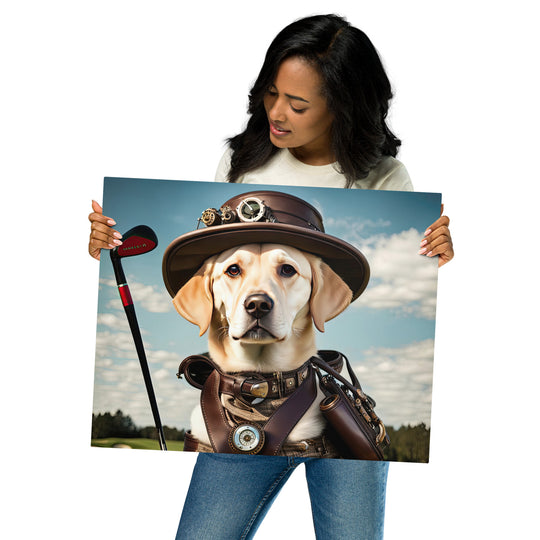 Metal prints-Labrador Retriever Golfer V20