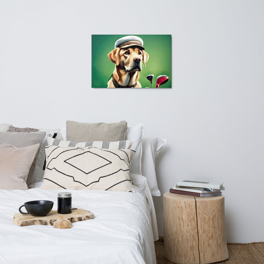 Metal prints-Labrador Retriever Golfer V3