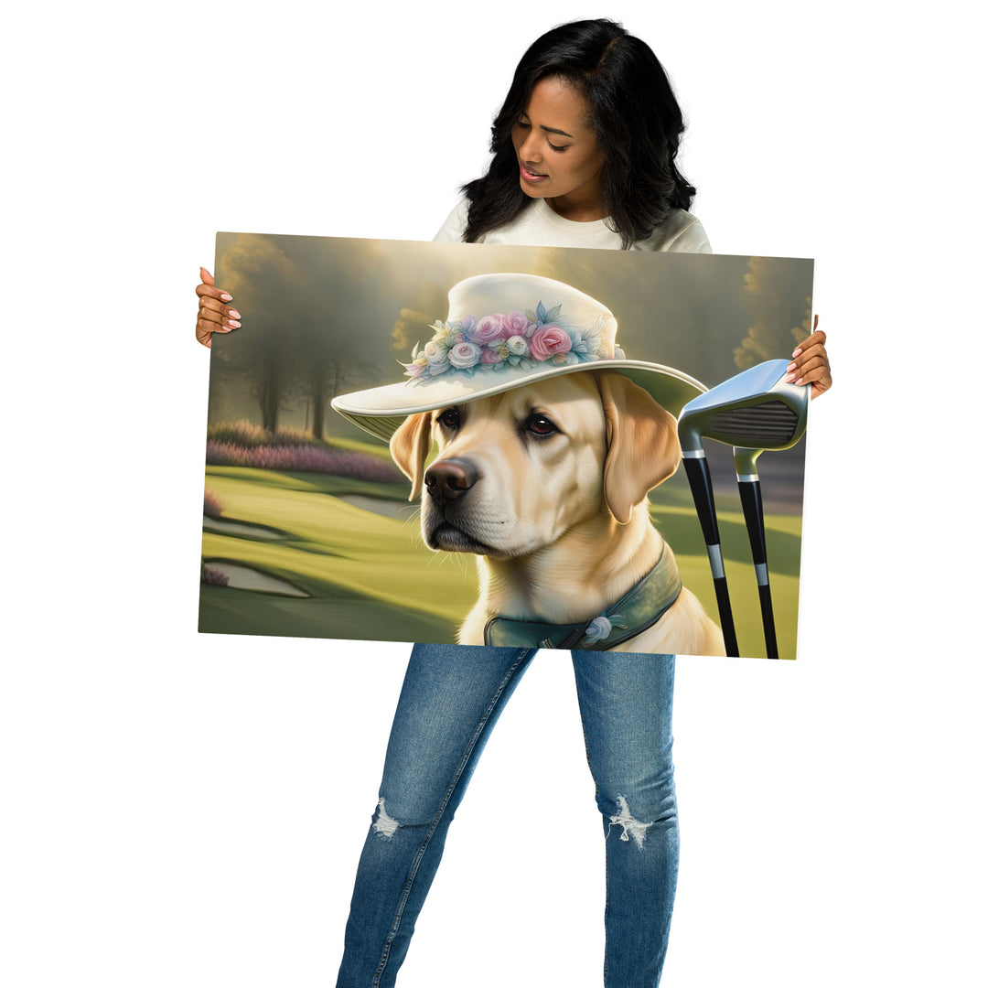 Metal prints-Labrador Retriever Golfer V5