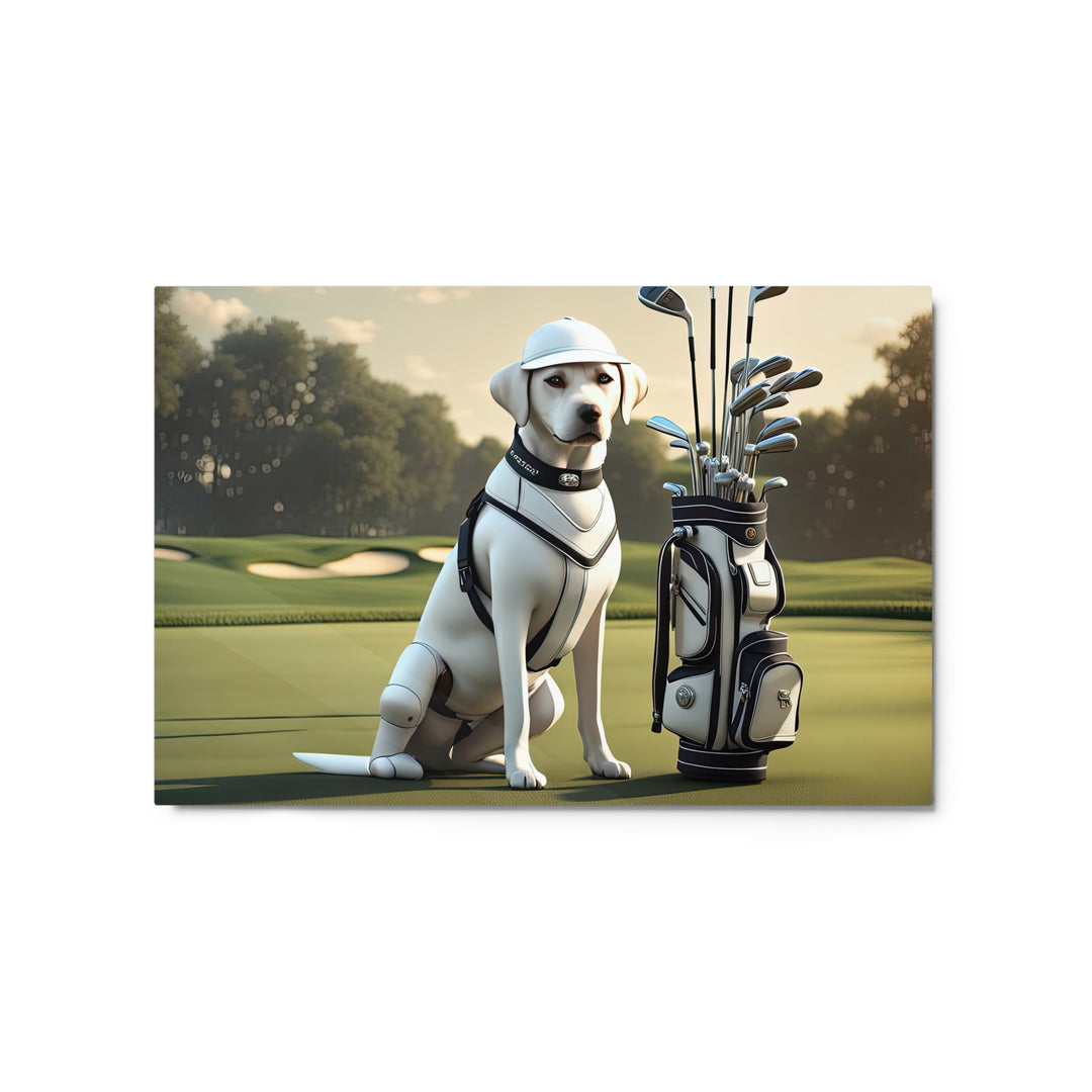 Metal prints-Labrador Retriever Golfer V6