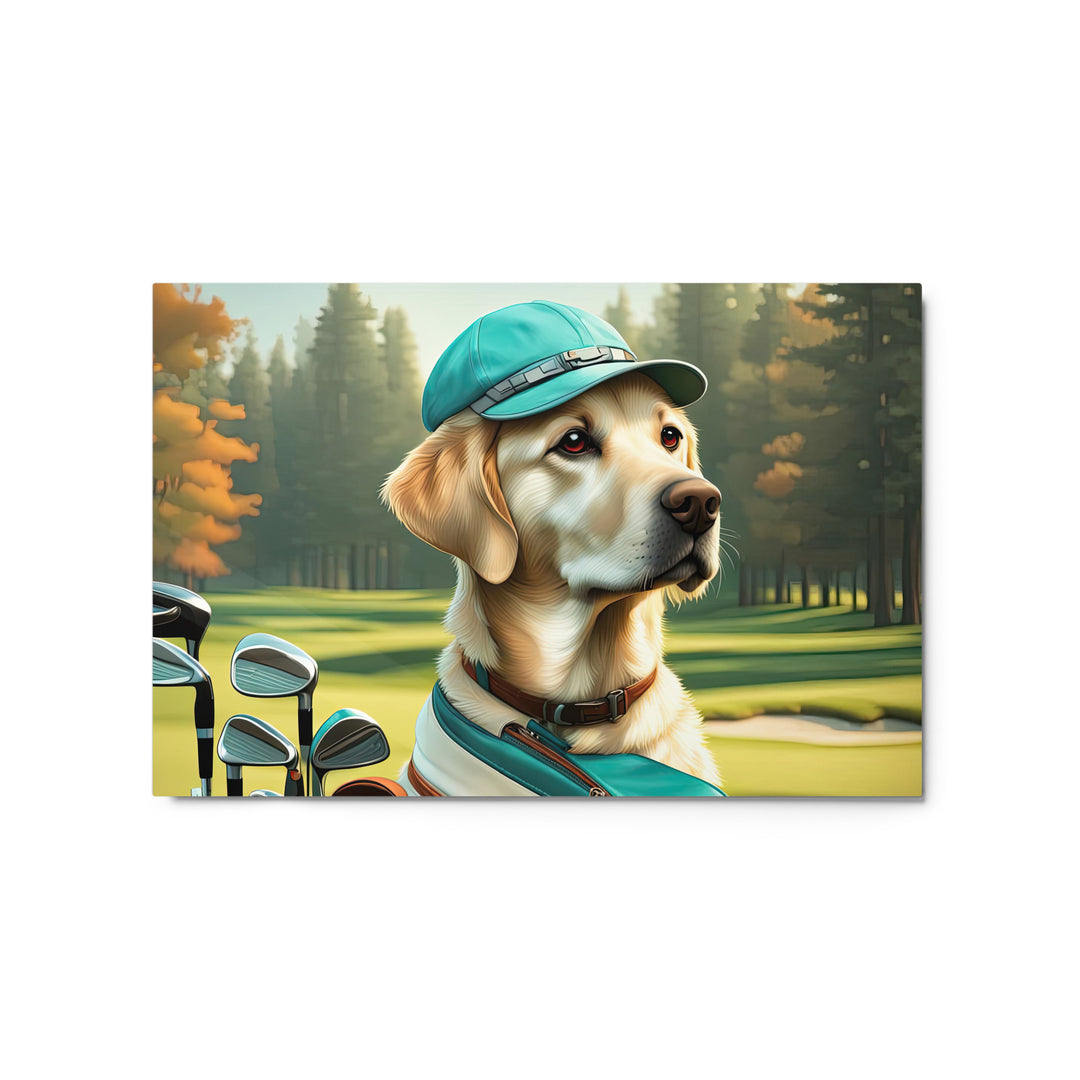 Metal prints-Labrador Retriever Golfer V10