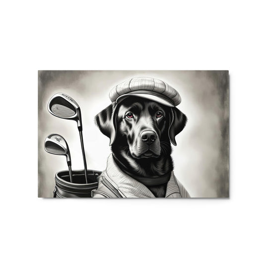 Metal prints-Labrador Retriever Golfer V11