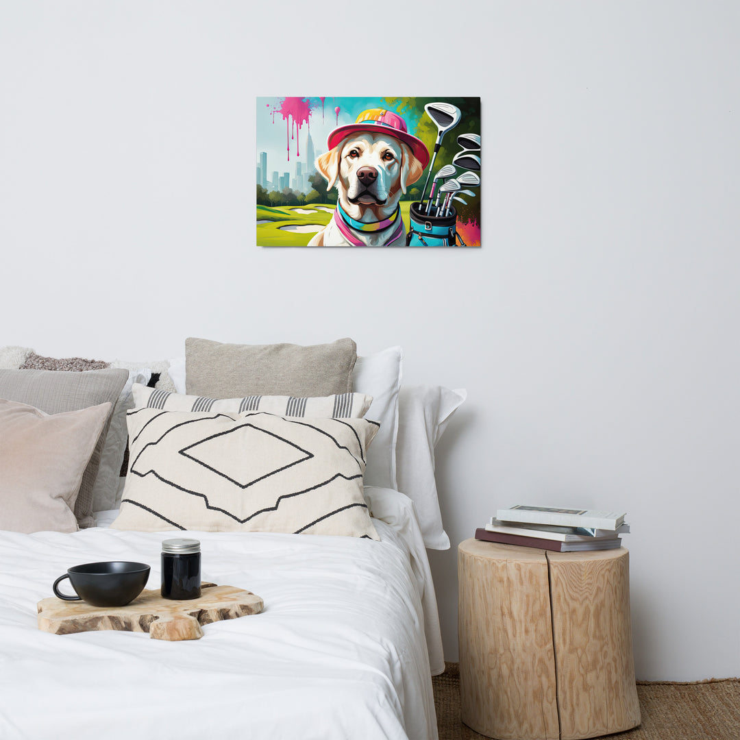 Metal prints-Labrador Retriever Golfer V15