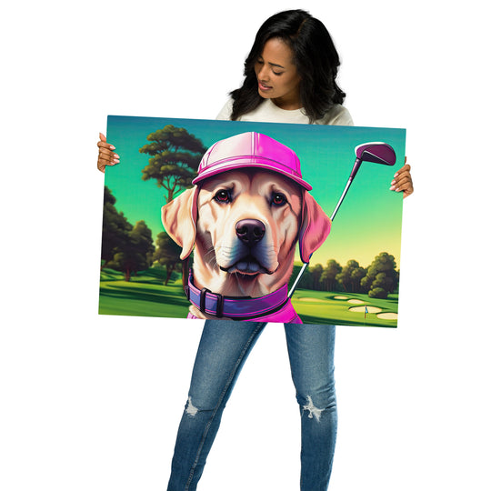 Metal prints-Labrador Retriever Golfer V16