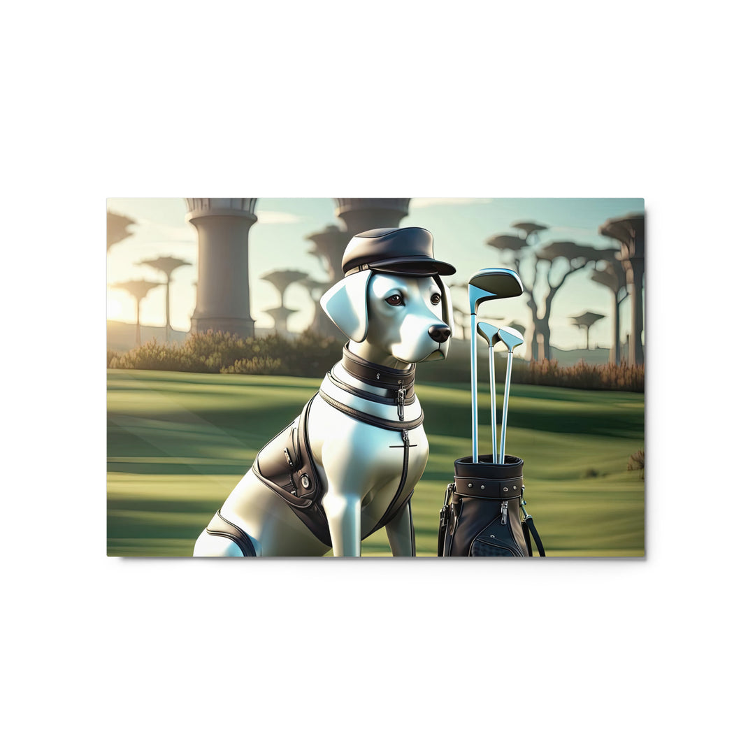 Metal prints-Labrador Retriever Golfer V18