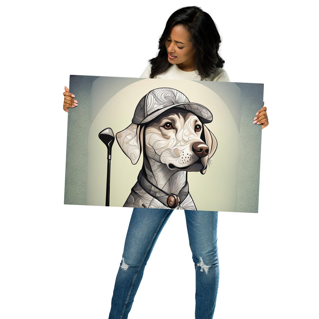 Metal prints-Labrador Retriever Golfer V22